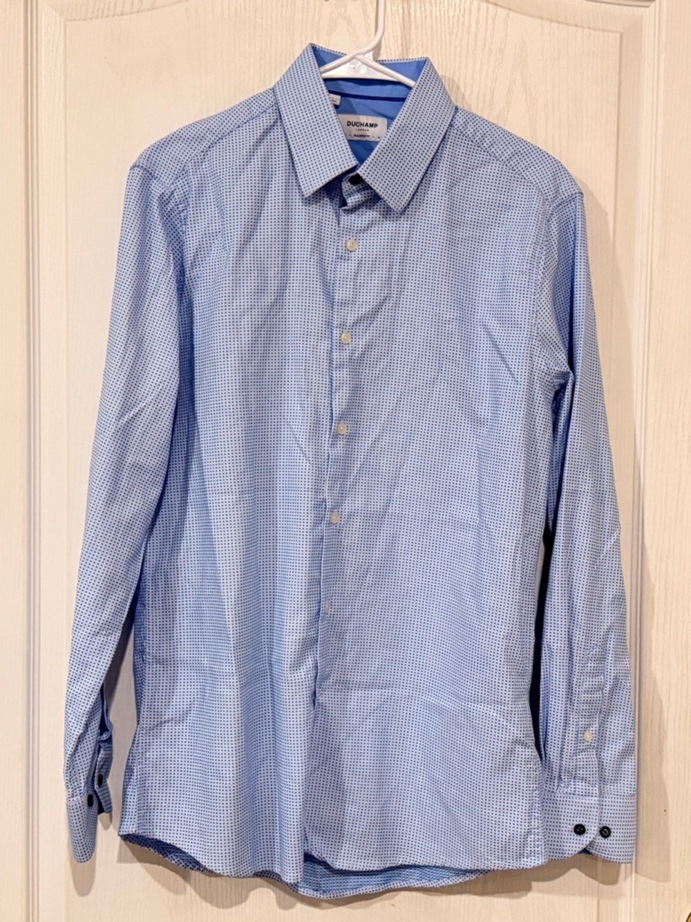 Duchamp Light Blue Micro-Check Dress Shirt